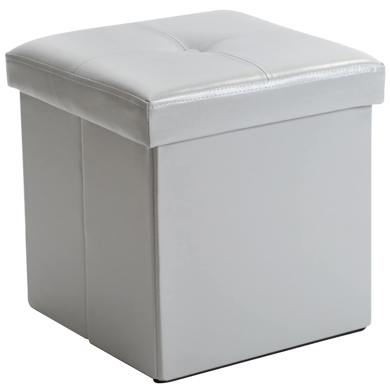 Simplify Faux Leather Folding Storage Ottoman Cube